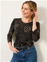 Modal Blend Printed Round Neck Top
