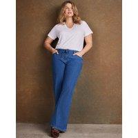 Live Unlimited London High Waisted Wide Leg Jeans Blue