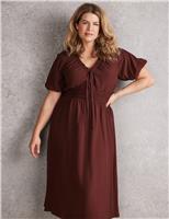 Live Unlimited London Maxi Waisted Dress Brown