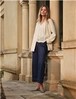 FatFace Wide Leg Cropped Jeans Blue