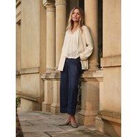 FatFace Wide Leg Cropped Jeans Blue