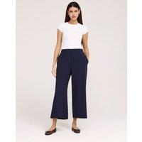 Finery London Wide Leg Cropped Trousers Navy