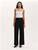 Pure Cotton Canvas Wide Leg Trousers