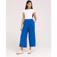 Finery London Wide Leg Cropped Trousers Cobalt
