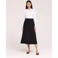 Finery London Twill Midi A-Line Skirt Black