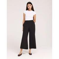 Finery London Wide Leg Cropped Trousers Black