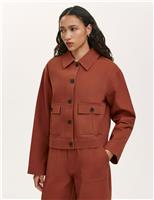 Finery London Canvas Collared Utility Jacket Brown