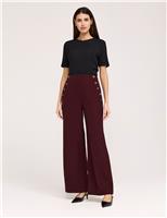 Finery London Twill Wide Leg Trousers Brown