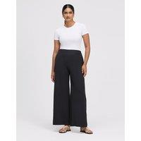 Finery London Elasticated Waist Wide Leg Trousers Black