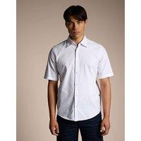 Boss Regular Fit Pure Cotton Short Sleeve Shirt White
