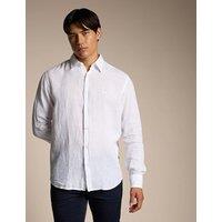Boss Relegant Regular Fit Linen Shirt White