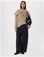 Whistles Cotton Blend Barrel Leg Trousers Black