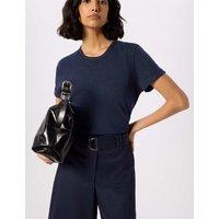 Whistles Emily Pure Cotton T-Shirt Navy