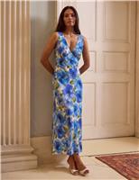 Floral V-Neck Midi Slip Dress