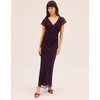 Kitri Polka Dot V-Neck Midi Tea Dress Navy Mix