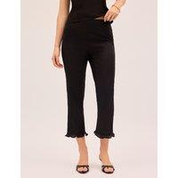 Kitri Lyocell Rich Capri Trousers with Linen Black