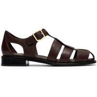 Clarks Leather Buckle Gladiator Sandals Brown