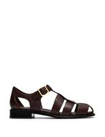 Clarks Leather Buckle Gladiator Sandals Brown
