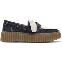 Clarks Torhill Leather Navy Combi Boat Shoes Navy