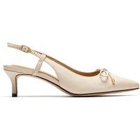 Clarks Leather Kitten Heel Slingback Shoes Cream