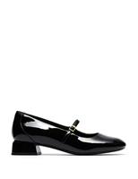 Clarks Leather Buckle Block Heel Mary Jane Shoes Black