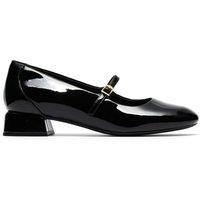 Clarks Leather Buckle Block Heel Mary Jane Shoes Black