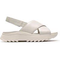 Clarks Leather Platform Slingback Sandals White