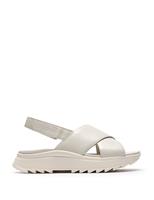 Clarks Leather Platform Slingback Sandals White