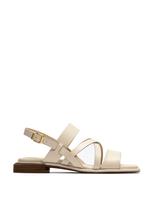 Clarks Leather Block Heel Square Toe Sandals Cream