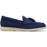 Clarks Suede Tassel Flat Loafers Navy