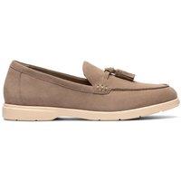 Clarks Suede Slip On Tassel Loafers Stone