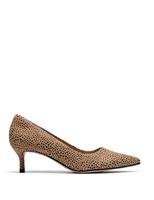 Leather Animal Print Pointed Court Shoes