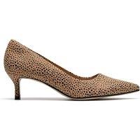 Clarks Leather Animal Print Pointed Court Shoes Multi