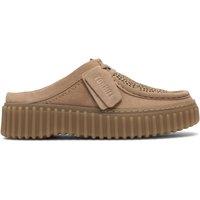 Clarks Suede Animal Print Lace Up Flatform Mules Multi