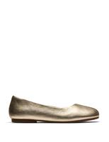 Leather Metallic Slip On Ballet Pumps