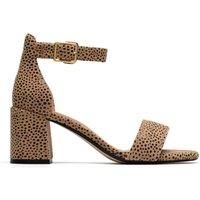 Clarks Leather Ankle Strap Block Heel Sandals Multi
