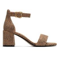 Clarks Leather Ankle Strap Block Heel Sandals Multi