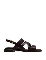Clarks Leather Block Heel Square Toe Sandals Brown