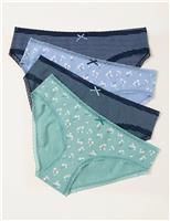 4 Pack Cotton Rich Floral Bikini Knickers