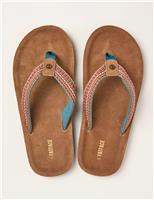 FatFace Flat Flip Flops Brown Mix