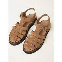 FatFace Suede Fisherman Flatform Sandals Tan