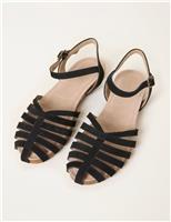 Leather Buckle Flat Gladiator Sandals