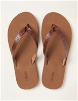 FatFace Flat Flip Flops Tan