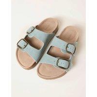FatFace Leather Buckle Flat Sandals Green