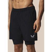Castore Stretch Two Layer Zip Pocket Sports Shorts Black