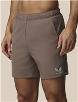 Castore Stretch Zip Pocket Sports Shorts Taupe