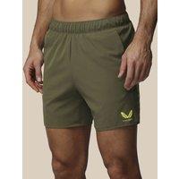 Castore Stretch Zip Pocket Sports Shorts Dark Khaki