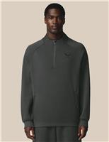 Cotton Rich Fleece Half Zip Sports T-Shirt