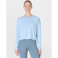 Sweaty Betty Essential Cotton Rich Relaxed Crop T-Shirt Light Blue