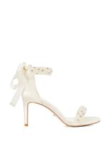 Dune London Wide Fit Bridal Ankle Tie Sandals Ivory